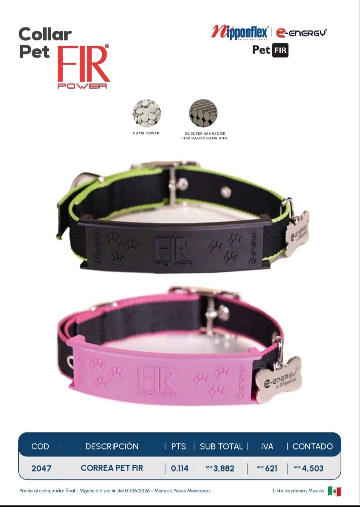 Collar Pet FIR Power Nipponflex e-energy - Negro/Verde y Negro/Rosa